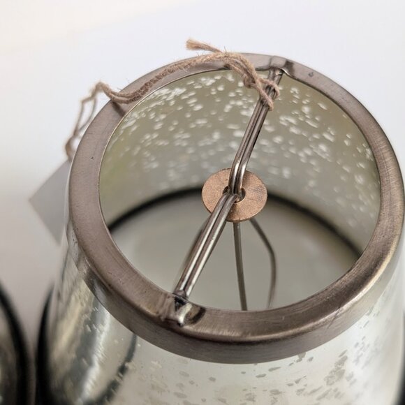 Set of 2 Ballard Designs Mercury Glass Clip on Chandelier Shades Lampshades - Picture 4 of 11